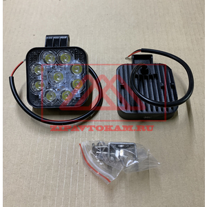 Перейти на страницу товара Фара светодиодная квадратная, 9LED-27W М, 82х35х98мм, KS-WSQ009S-M OFF - Road, направленный свет, алюминиевый корпус (пылевлагозащищенный) 12/24V