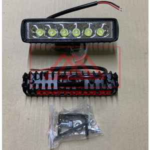 Фара светодиодная узкая, 6LED-18W, 153х37х41мм, KS-W106S-DR OFF - Road, направленный свет, алюминиевый корпус (пылевлагозащищенный) 12/24V