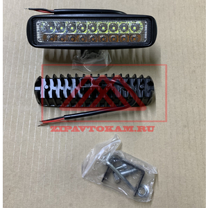 Фара светодиодная узкая, 18LED-54W, 156х45х43мм, KS-WY218S OFF - Road, рассеиваемый свет + повторитель поворота, алюминиевый корпус (пылевлагозащищенный) 12/24V