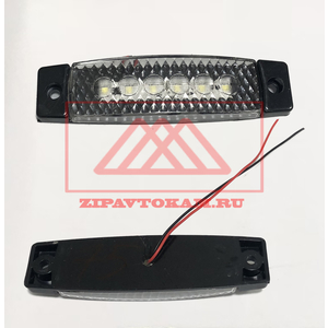 Фонарь габаритный LED 24V, белый (30x130мм, 6-светодиодов) ТУРЦИЯ NOKTA