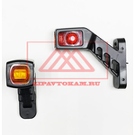 Фонарь габаритный LED красный-прозрачный с дополнительным габаритом сбоку 12В/24В 135мм АБС-пластик 004/0041.3731-01