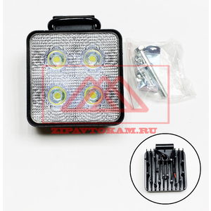 Перейти на страницу товара Фара светодиодная квадратная, 4LED-40W, 3360LM, 10-30V, 6000K (SPOT) WHITE квадрат (110х110)