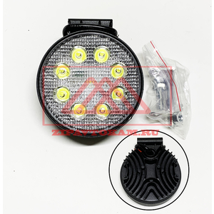 Фара светодиодная круглая, 8LED-24W, 10-30V, 6000K (SPOT) WHITE (d=110) АТ15733