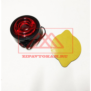 Фонарь габаритный LED 24V, круглый d=55мм красный (10-светодиодов, солнышко, бегущий элемент)