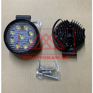 Фара светодиодная круглая, 9LED-27W, 115х55х130мм, KS-WR009F-BG 