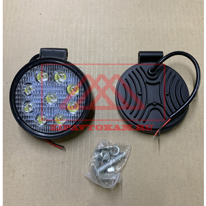 Фара светодиодная круглая, 9LED-27W, 115х30х125мм, KS-WR009S (SLIM) ''OFF - Road'', направленный свет, алюминиевый корпус (пылевлагозащищенный) 12/24V