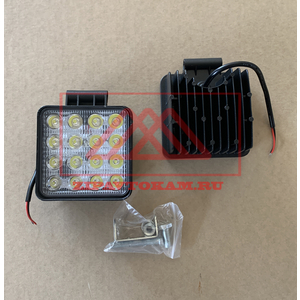 Перейти на страницу товара Фара светодиодная квадратная, 16LED-48W, 110х65х125мм, KS-WSQ016S-CH